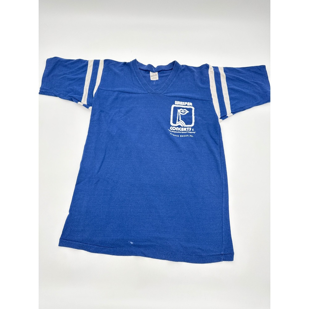 Vintage Whisper Concerts Virginia Beach T Shirt Blue V-Neck Jersey Bantams M